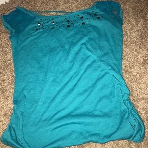 Studded green bluish crop top